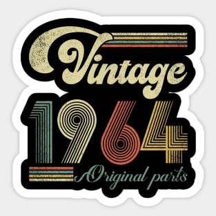 Retro Vintage 1964 60th Birthday Gift Men Women 60 Years Old Sticker